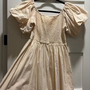 Cream Puff Sleeve Dress